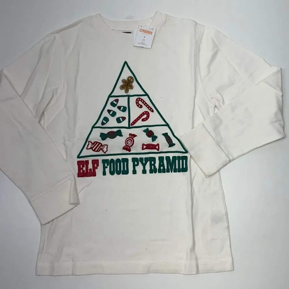 New Gymboree elf food Pyramid Christmas long sleeve